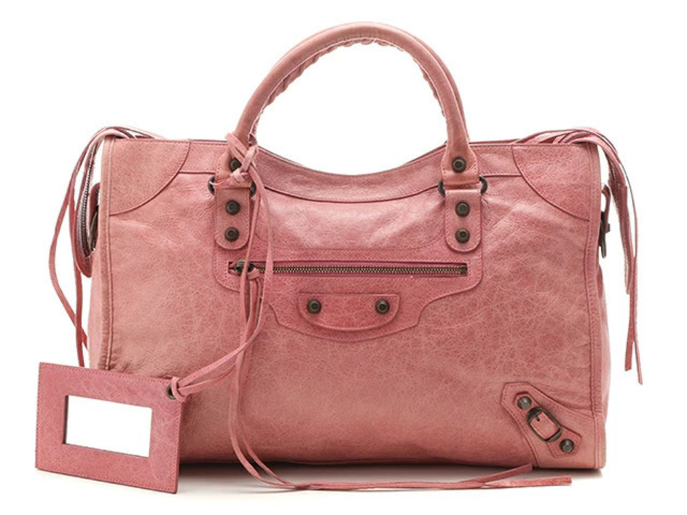 Balenciaga The City Shoulder Bag Pink Leather